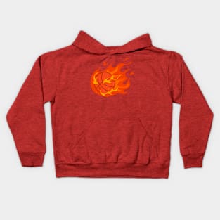 Blazing Victory: The Fiery Spirit of Basketball Kids Hoodie